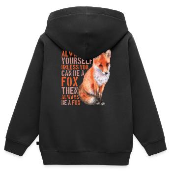 Always Be Yourself Unless You Can Be A Fox - - Sweat Premium à capuche zippé enfant bio - noir - Dos - AI Model Kid Male (0cm)