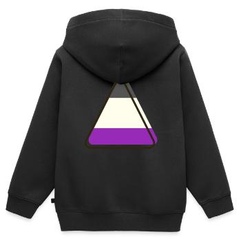 Triangle asexuel - Sweat Premium à capuche zippé enfant bio - noir - Dos - AI Model Kid Male (0cm)