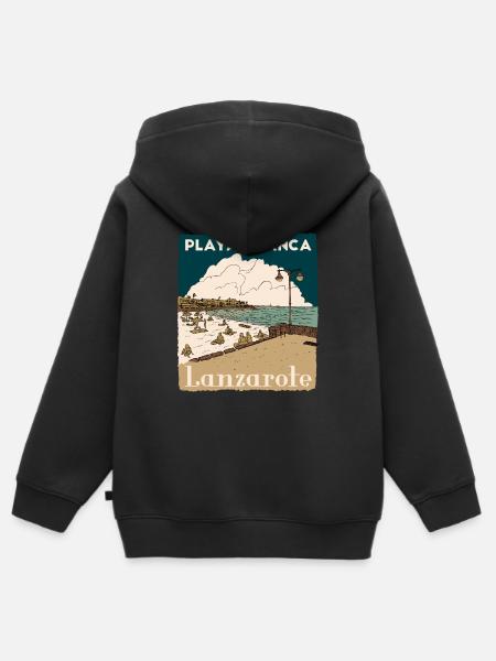 PLAYA BLANCA LANZAROTE - Kids Premium Organic Zip-up Hoodie - black