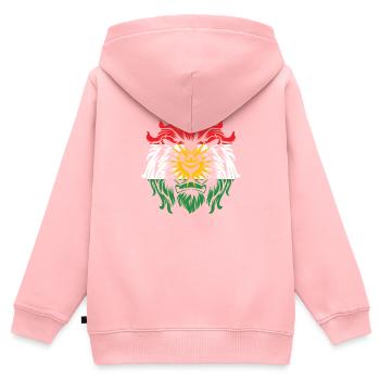 Kurdistan - Kinder Premium Organic Zip Hoodie - Rosa - Hinten - AI Model Kid Female (0cm)