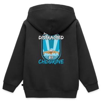 Compétitions natation design pour un nageur - Sweat Premium à capuche zippé enfant bio - noir - Dos - AI Model Kid Male (0cm)