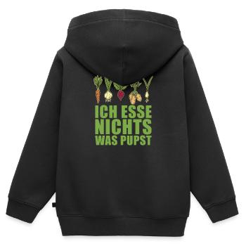Veggie Gemüse Vegetarisch Vegetarier - Kinder Premium Organic Zip Hoodie - Schwarz - Hinten - AI Model Kid Male (0cm)