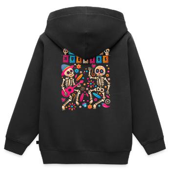 Dia De los Muertos Day of the Dead Mexican Skelet - Kinder Premium Organic Zip Hoodie - Schwarz - Hinten - AI Model Kid Male (0cm)