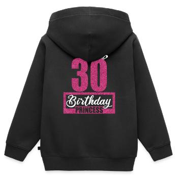 30. Geburtstag 30 Jahre 30er Birthday Princess - Kinder Premium Organic Zip Hoodie - Schwarz - Hinten - AI Model Kid Male (0cm)