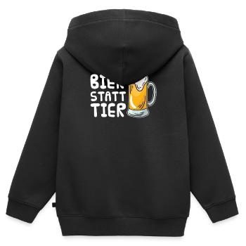 Veggie Vegetables Vegetarian Vegetarian - Kids Premium Organic Zip-up Hoodie - black - Back - AI Model Kid Male (0cm)