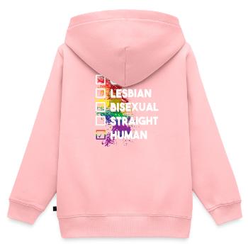 Equality - Kids Premium Organic Zip-up Hoodie - rose - Back - AI Model Kid Female (0cm)