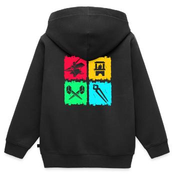 Blacksmith Anvil - Kids Premium Organic Zip-up Hoodie - black - Back - AI Model Kid Male (0cm)