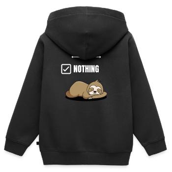 To Do List - Nothing - Kids Premium Organic Zip-up Hoodie - black - Back - AI Model Kid Male (0cm)