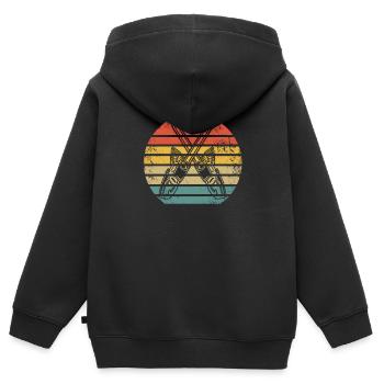 Bûcheron forestier boisé - Sweat Premium à capuche zippé enfant bio - noir - Dos - AI Model Kid Male (0cm)