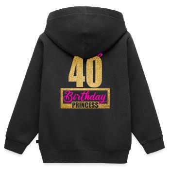 40. Geburtstag 40 Jahre 40er Birthday Princess - Kinder Premium Organic Zip Hoodie - Schwarz - Hinten - AI Model Kid Male (0cm)
