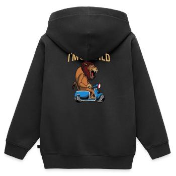 Scooter scooter mobylette scooter - Sweat Premium à capuche zippé enfant bio - noir - Dos - AI Model Kid Male (0cm)