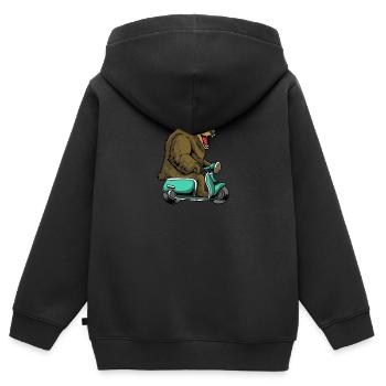 Scooter scooter mobylette scooter - Sweat Premium à capuche zippé enfant bio - noir - Dos - AI Model Kid Male (0cm)