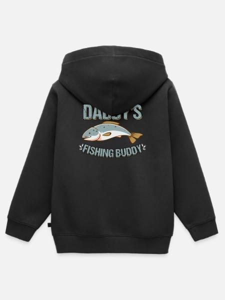 Fishing children - Kids Premium Organic Zip-up Hoodie - black