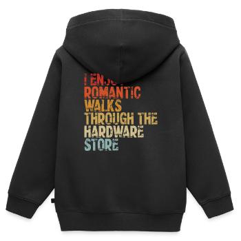 I Enjoy Romantic Walks Through The Hardware Store - Kids Premium Organic Zip-up Hoodie - black - Back - AI Model Kid Male (0cm)
