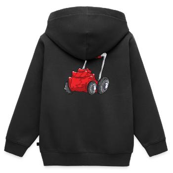 Rasenmäher - Kinder Premium Organic Zip Hoodie - Schwarz - Hinten - AI Model Kid Male (0cm)