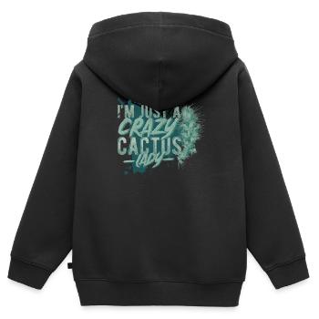 Kakteen Mum Kaktus - Kinder Premium Organic Zip Hoodie - Schwarz - Hinten - AI Model Kid Male (0cm)