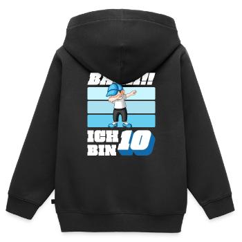 10. Geburtstag Jungen Jungs 10 Jahre Kinder - Kinder Premium Organic Zip Hoodie - Schwarz - Hinten - AI Model Kid Male (0cm)