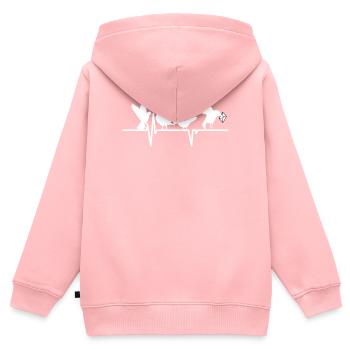 Brieftauben Herzschlag Design - Kinder Premium Organic Zip Hoodie - Rosa - Hinten - AI Model Kid Female (0cm)