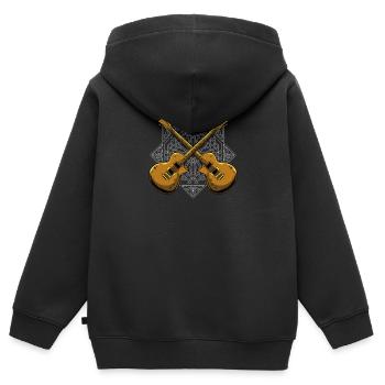 E-Gitarre Elektrogitarre Gitarrist Gitarre - Kinder Premium Organic Zip Hoodie - Schwarz - Hinten - AI Model Kid Male (0cm)