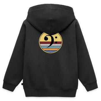 Musicien de musique clé de fa - Sweat Premium à capuche zippé enfant bio - noir - Dos - AI Model Kid Male (0cm)