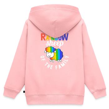 LGBT Bi CSD Rainbow Gay Pride Lesbian LGBTQ Outfit - Kids Premium Organic Zip-up Hoodie - rose - Back - AI Model Kid Female (0cm)