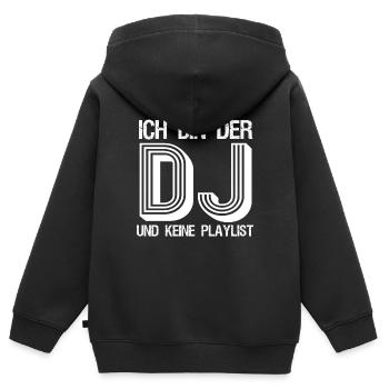 Ich bin der DJ und keine Playlist Musik Club Disco - Kinder Premium Organic Zip Hoodie - Schwarz - Hinten - AI Model Kid Male (0cm)