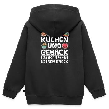 Bäcker Backen Konditor - Kinder Premium Organic Zip Hoodie - Schwarz - Hinten - AI Model Kid Male (0cm)