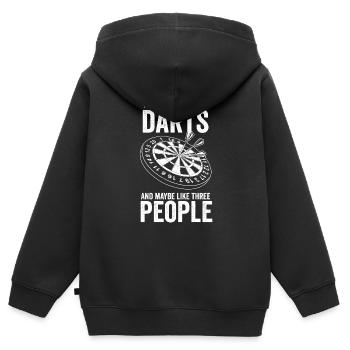 Ich mag Dart Dart Saying - Kinder Premium Organic Zip Hoodie - Schwarz - Hinten - AI Model Kid Male (0cm)