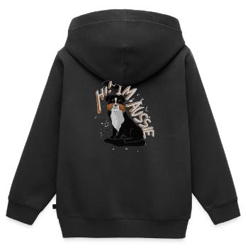 Ich bin ein Aussie Australian Shepard Hund - Kinder Premium Organic Zip Hoodie - Schwarz - Hinten - AI Model Kid Male (0cm)