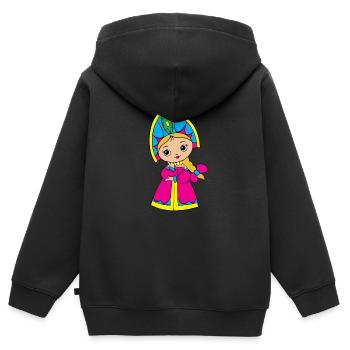 Matrjoschka Puppen Russische Geschenke - Kinder Premium Organic Zip Hoodie - Schwarz - Hinten - AI Model Kid Male (0cm)