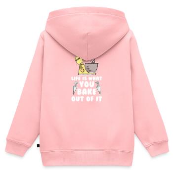 Boulangerie pâtisserie pâtissier - Sweat Premium à capuche zippé enfant bio - rose - Dos - AI Model Kid Female (0cm)