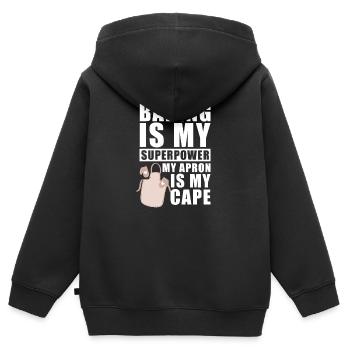 Bäcker Backen Konditor - Kinder Premium Organic Zip Hoodie - Schwarz - Hinten - AI Model Kid Male (0cm)