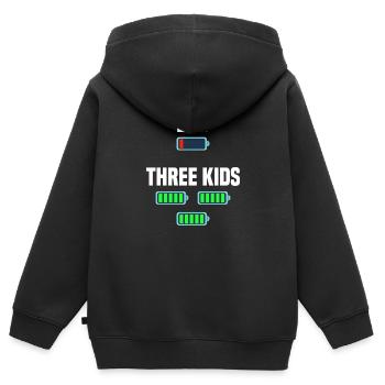 Dad und Drillinge - Kinder Premium Organic Zip Hoodie - Schwarz - Hinten - AI Model Kid Male (0cm)