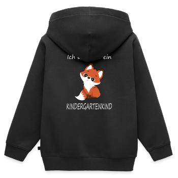 Ich bin jetzt ein Kindergartenkind niedlicher - Kinder Premium Organic Zip Hoodie - Schwarz - Hinten - AI Model Kid Male (0cm)