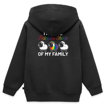 Lesbian Pride - Kids Premium Organic Zip-up Hoodie - black - Back - AI Model Kid Male (0cm)
