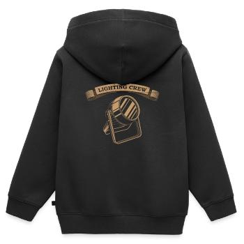 LIGHTING CREW VINTAGE Techniciens d’éclairage - Sweat Premium à capuche zippé enfant bio - noir - Dos - AI Model Kid Male (0cm)