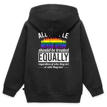 Gay Pride - Kinder Premium Organic Zip Hoodie - Schwarz - Hinten - AI Model Kid Male (0cm)