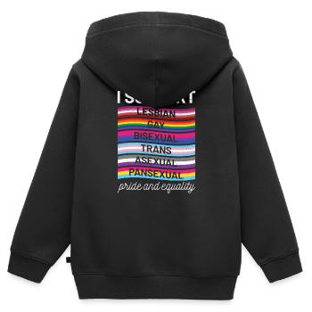 Rainbow Flag - Kids Premium Organic Zip-up Hoodie - black - Back - AI Model Kid Male (0cm)