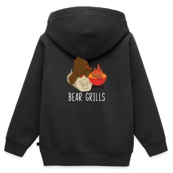 Bear Grills - Kinder Premium Organic Zip Hoodie - Schwarz - Hinten - AI Model Kid Male (0cm)