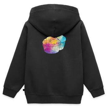 Boulangerie pâtisserie pâtissier - Sweat Premium à capuche zippé enfant bio - noir - Dos - AI Model Kid Male (0cm)