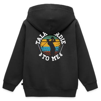 Talk Birdie to Me Caddy Driver Putter Golfer - Sweat Premium à capuche zippé enfant bio - noir - Dos - AI Model Kid Male (0cm)
