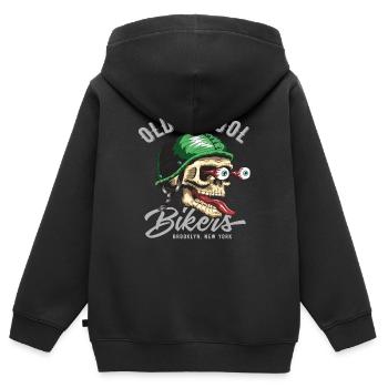 Oldschool Biker cool biker - Kids Premium Organic Zip-up Hoodie - black - Back - AI Model Kid Male (0cm)