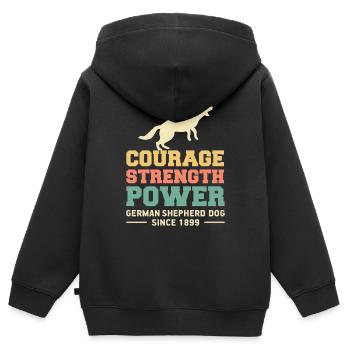 German Shepherd I German Shepherd Puppies - Kids Premium Organic Zip-up Hoodie - black - Back - AI Model Kid Male (0cm)