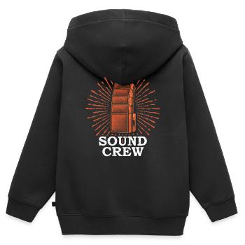 SOUND CREW Techniciens de l’événement - Sweat Premium à capuche zippé enfant bio - noir - Dos - AI Model Kid Male (0cm)