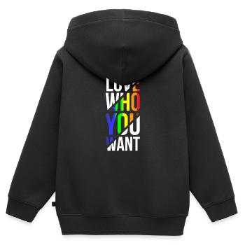 Gay Pride - Kinder Premium Organic Zip Hoodie - Schwarz - Hinten - AI Model Kid Male (0cm)