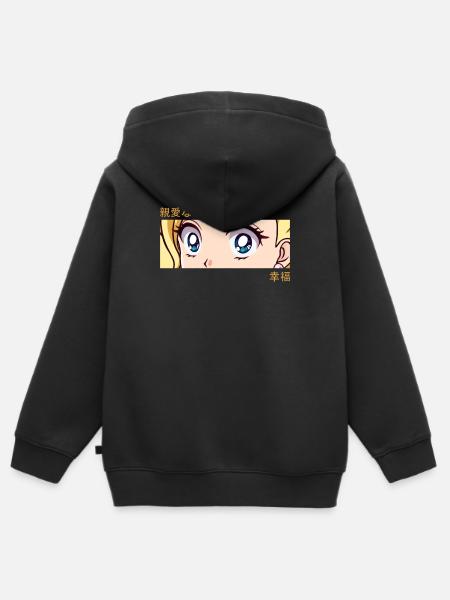 Anime Girl Eyes – Japan Culture Art – Japanese - Kids Premium Organic Zip-up Hoodie - black
