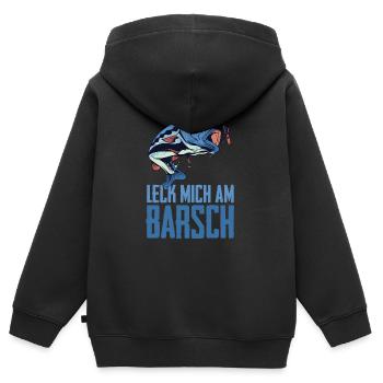Angeln Barsch - Kinder Premium Organic Zip Hoodie - Schwarz - Hinten - AI Model Kid Male (0cm)