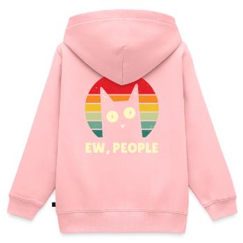 Cat Ew People Vintage Amoureux des Chats Anti Social - Sweat Premium à capuche zippé enfant bio - rose - Dos - AI Model Kid Female (0cm)