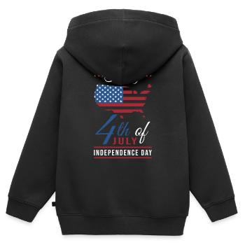 4th July Independence Day USA - Kinder Premium Organic Zip Hoodie - Schwarz - Hinten - AI Model Kid Male (0cm)