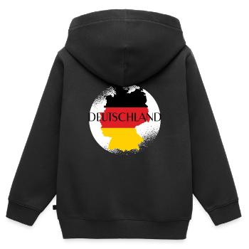 Deutschland Fußball Spiel Geschenk Land - Kinder Premium Organic Zip Hoodie - Schwarz - Hinten - AI Model Kid Male (0cm)